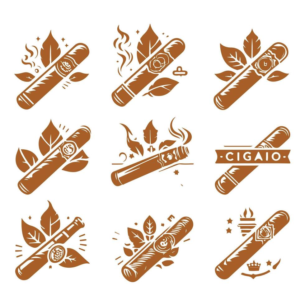 Cigar collection logo vector