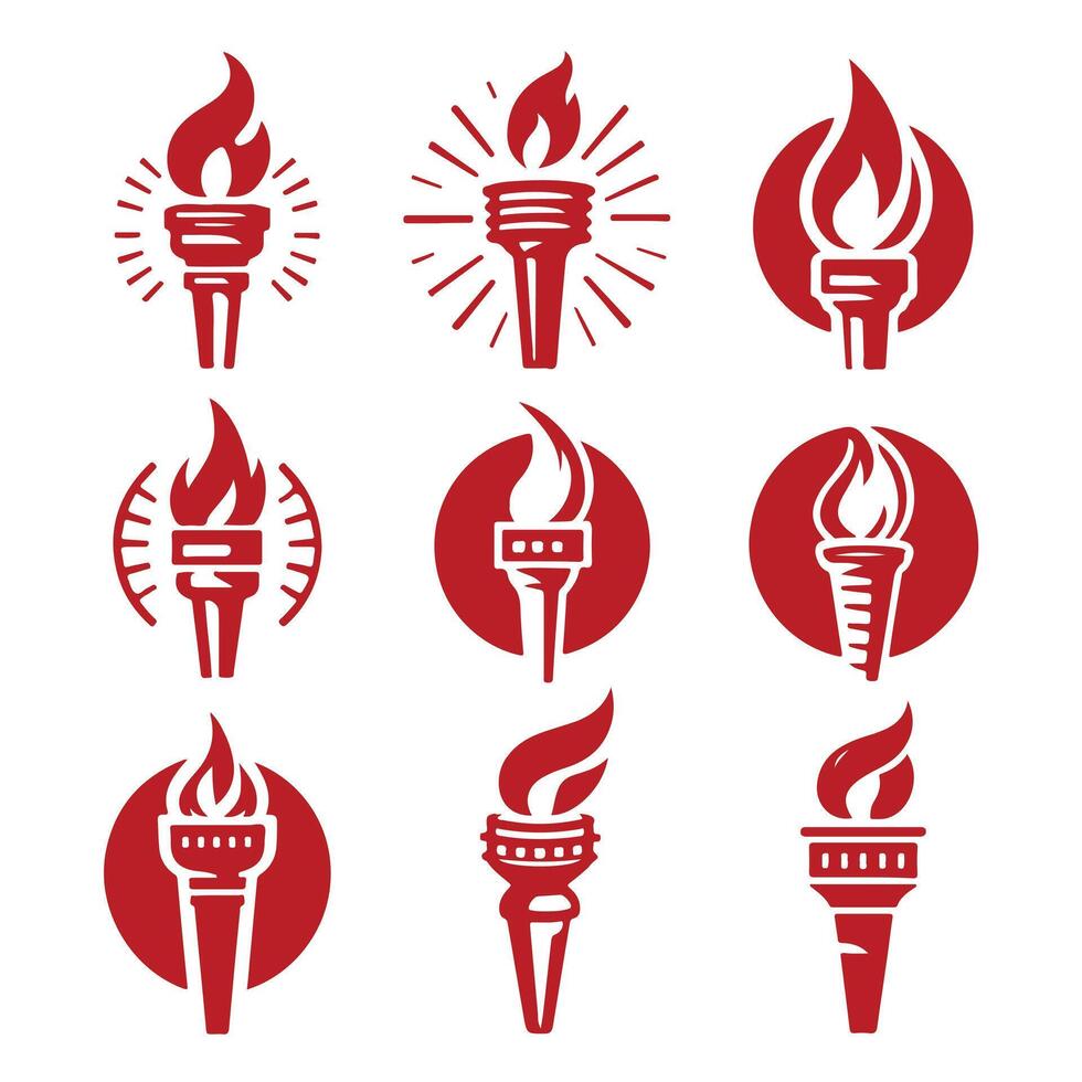 Flame Quest Torch Collection Logo vector