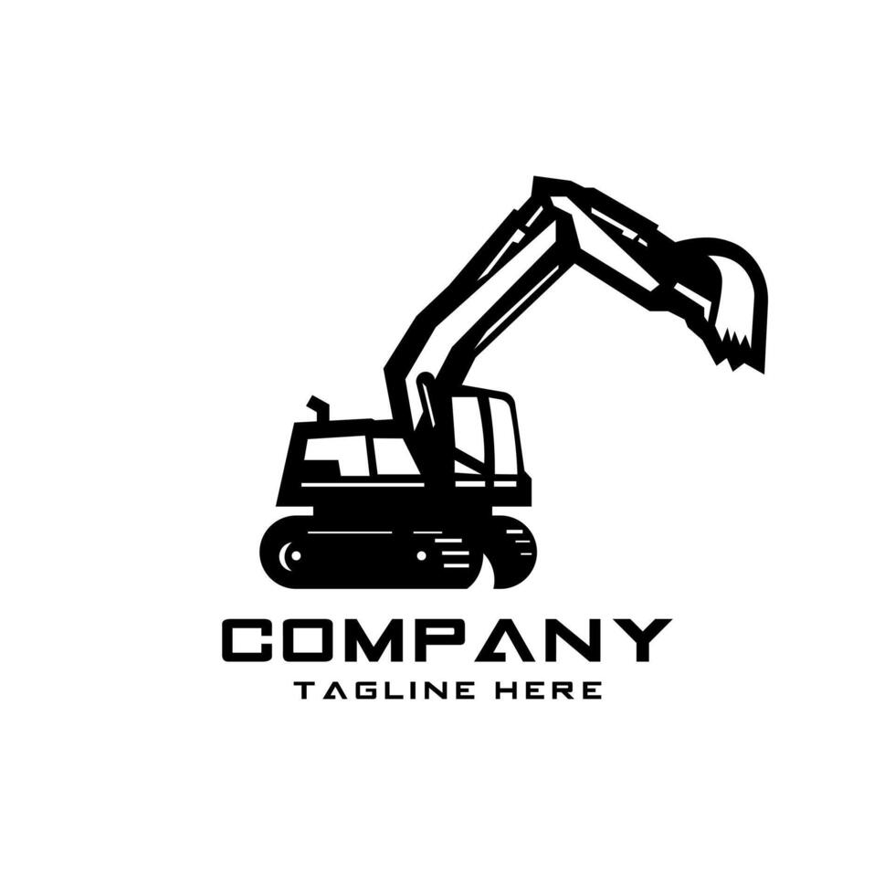 excavator logo silhouette vector