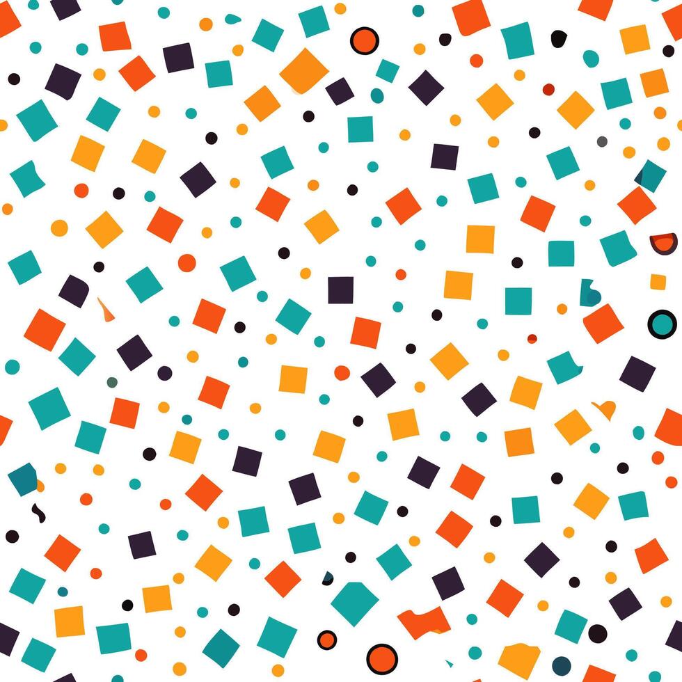 Colorful pattern of scattered small squares abstract design digital art vibrant environment aesthetic viewpoint vector