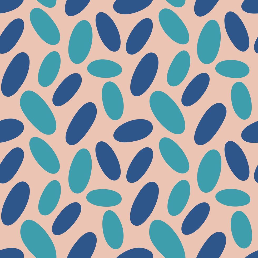 Seamless scattered ovals pattern design vibrant color palette graphic art digital environment abstract viewpoint vector