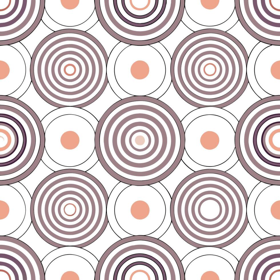 Seamless pattern of concentric circles abstract design digital art modern aesthetic top view visual harmony vector