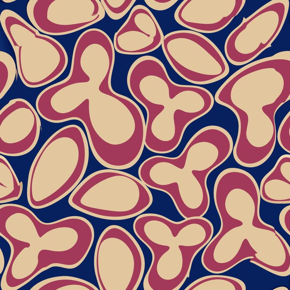 Seamless organic shapes pattern digital design graphic art abstract style close-up a seamless pattern of outlined organic shapes vector