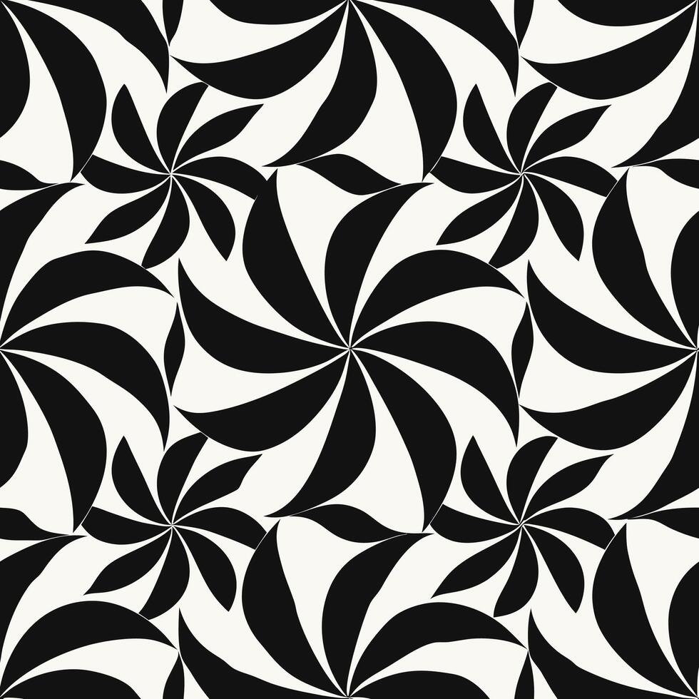 Abstract petal shapes design seamless pattern graphic art monochrome style digital creation modern aesthetics vector
