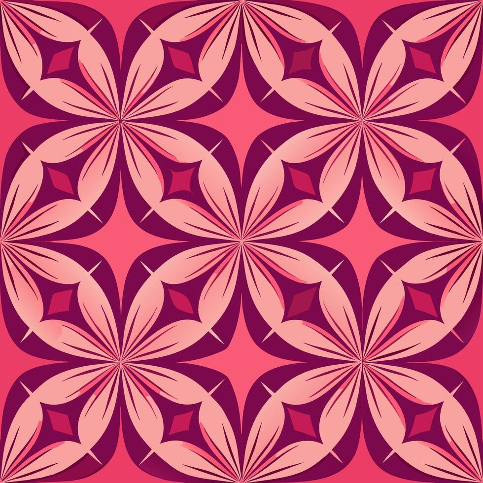 Seamless abstract petal pattern design digital art modern graphic vibrant colors close-up decorative aesthetic vector