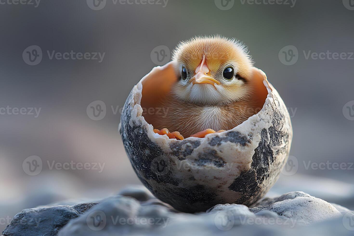 Newborn Chick Hatching from Egg in Natural Setting for Nature Conservation Poster photo
