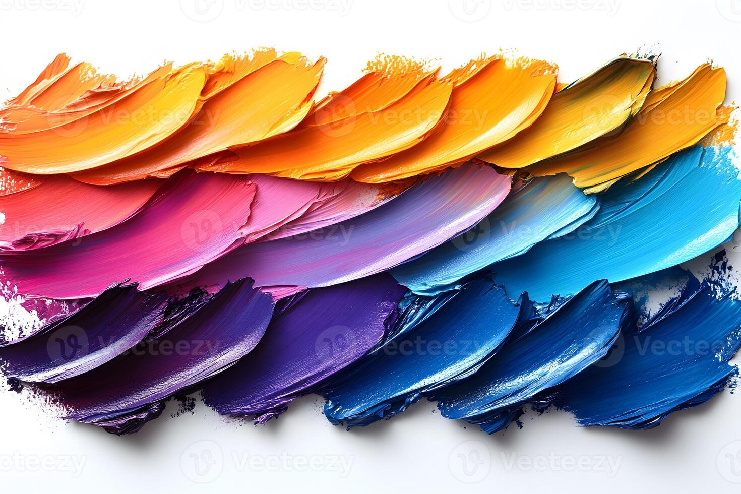 Colorful Brushstrokes in Vibrant Paint Palette for Creative Design photo
