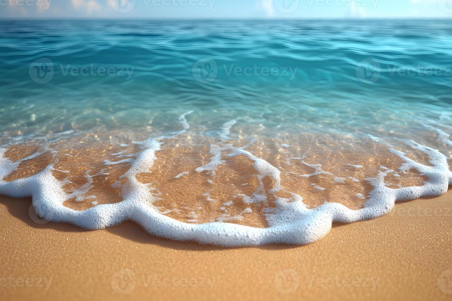 Tranquil Beach Shoreline with Gentle Waves for Relaxation and Travel Inspiration photo