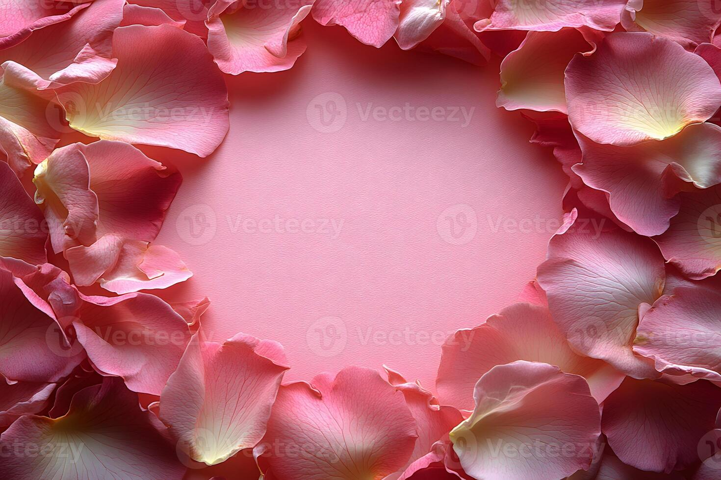 Pink Petal Frame for Romantic Design and Spring Floral Themes photo
