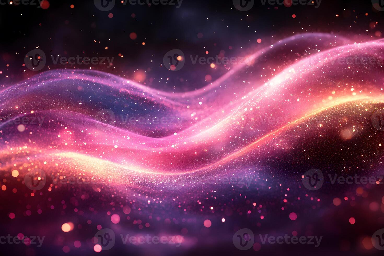 Mystical Cosmic Waves in Vibrant Pink and Purple Hues for Abstract Art and Design photo