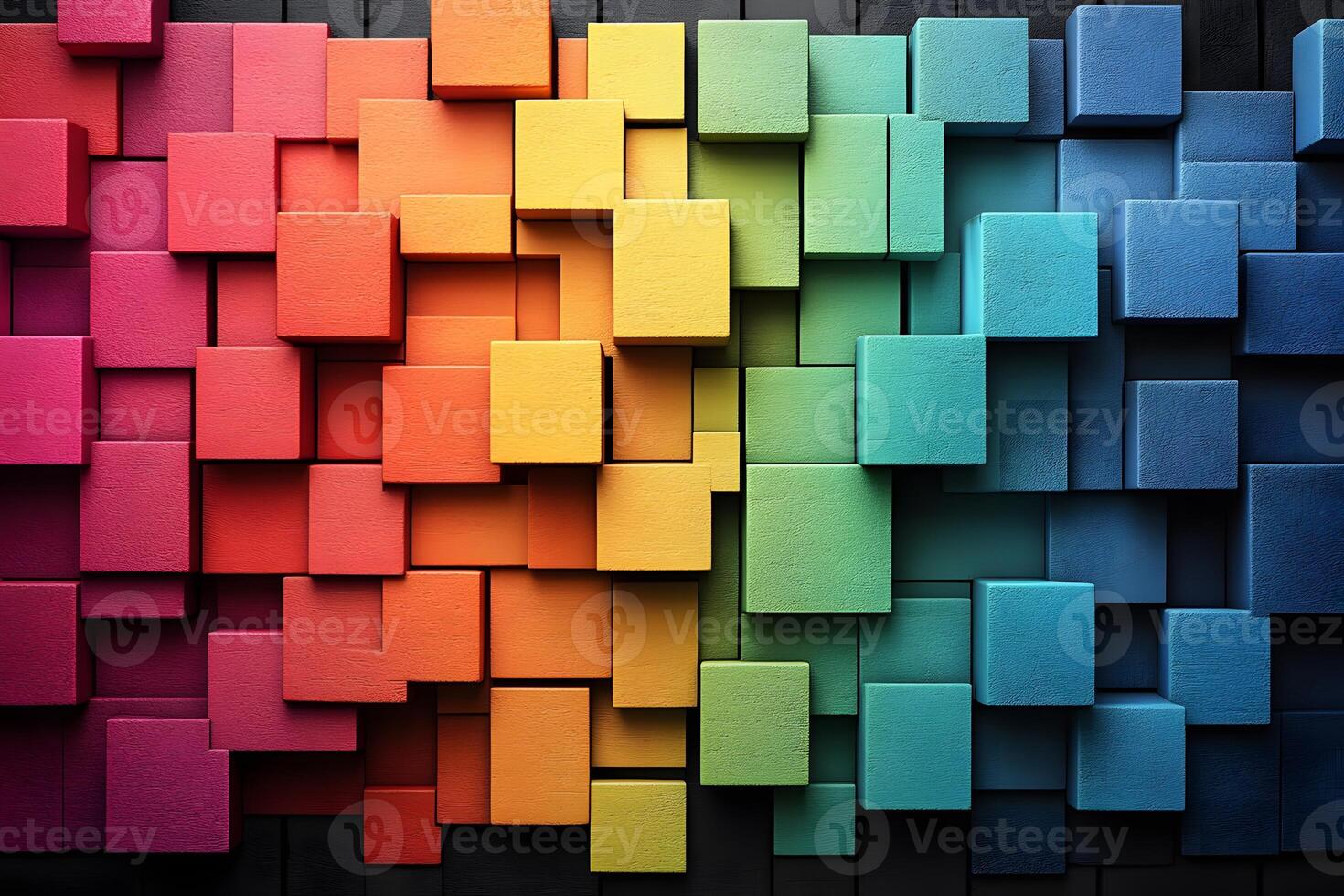 Vivid Colorful 3D Geometric Abstract Art for Modern Design and Decor photo