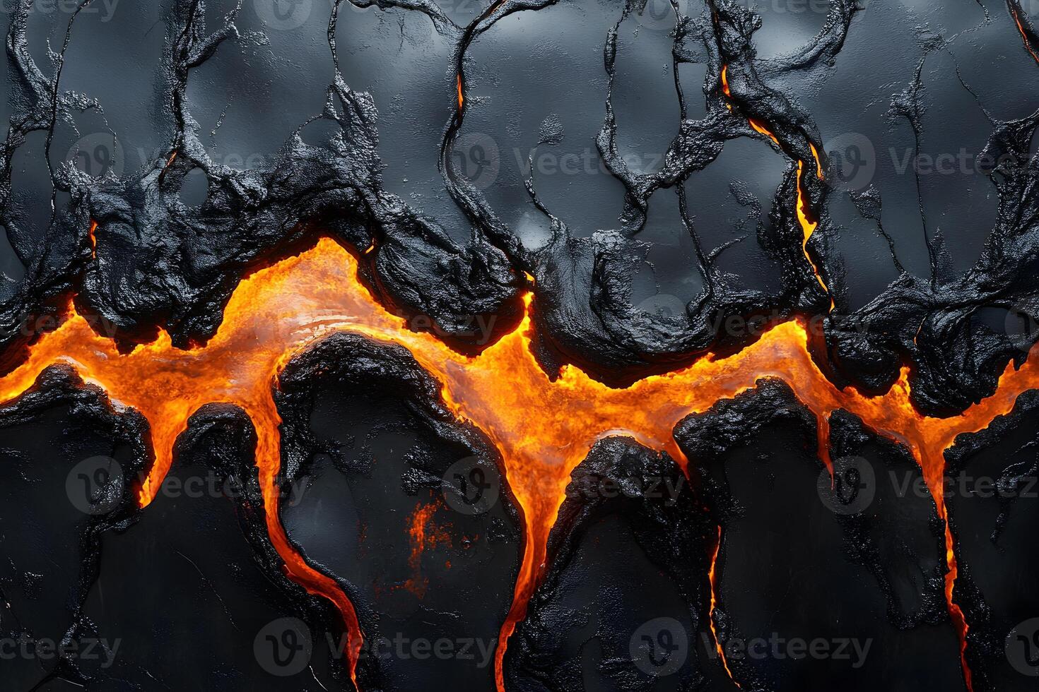 Volcanic Lava Flow Texture for Background or Design Projects photo
