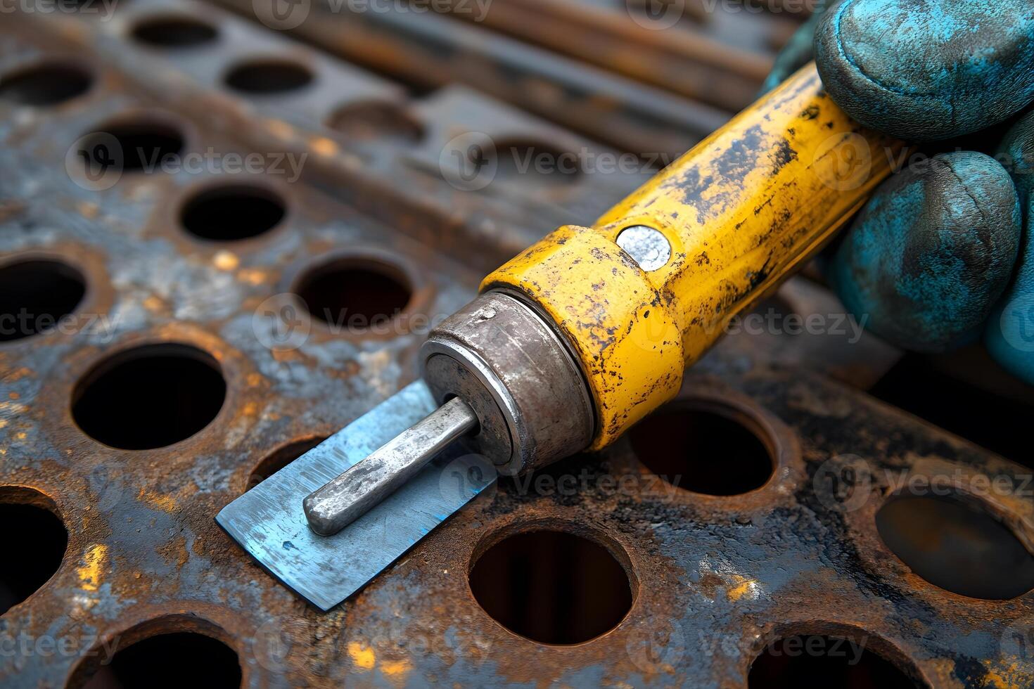 Industrial Tool and Metal Surface Concept for Welding Preparation and Maintenance photo