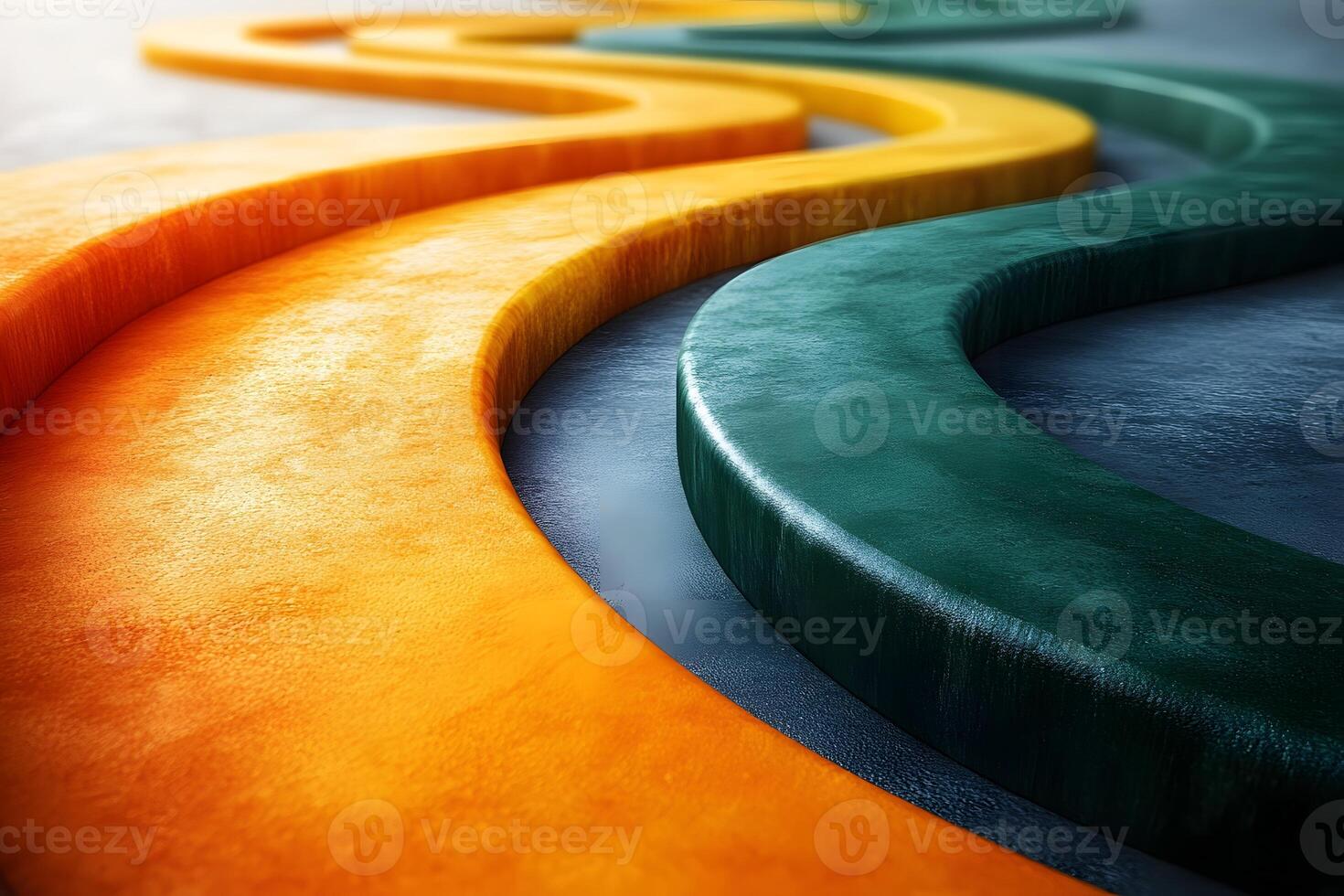 Abstract Colorful Pathways in Vibrant Orange and Green Tones photo