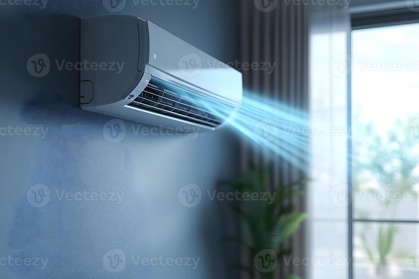 Modern Air Conditioner Cooling a Room in a Contemporary Home Setting photo