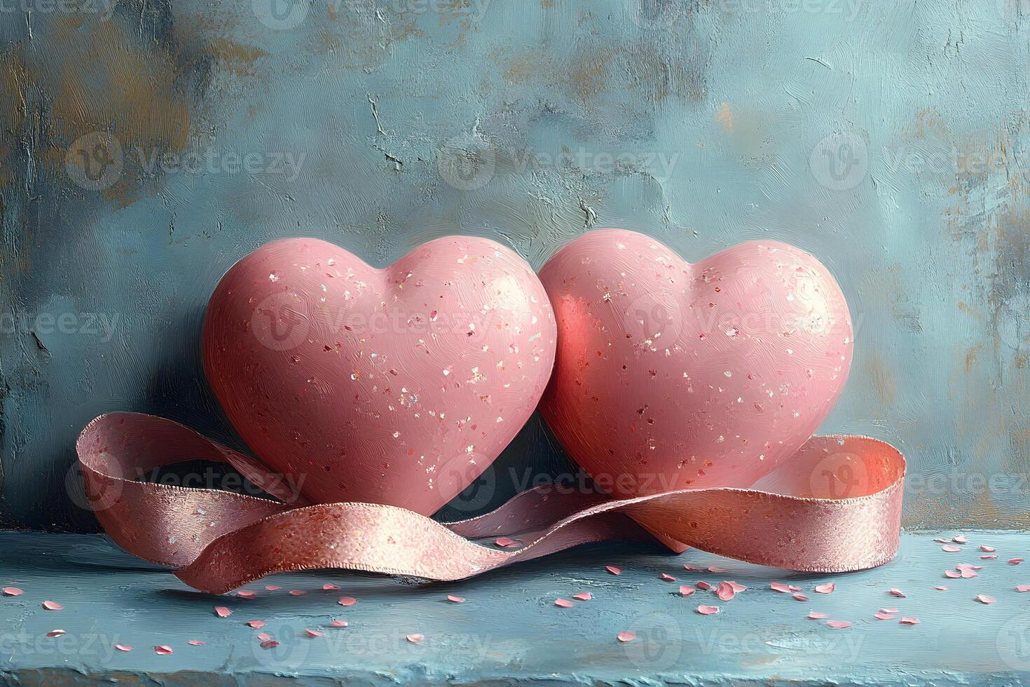 Romantic Heart Shaped Candies with Pink Ribbon for Valentine's Day Decor photo