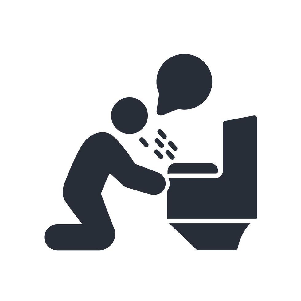 vomiting icon color vector