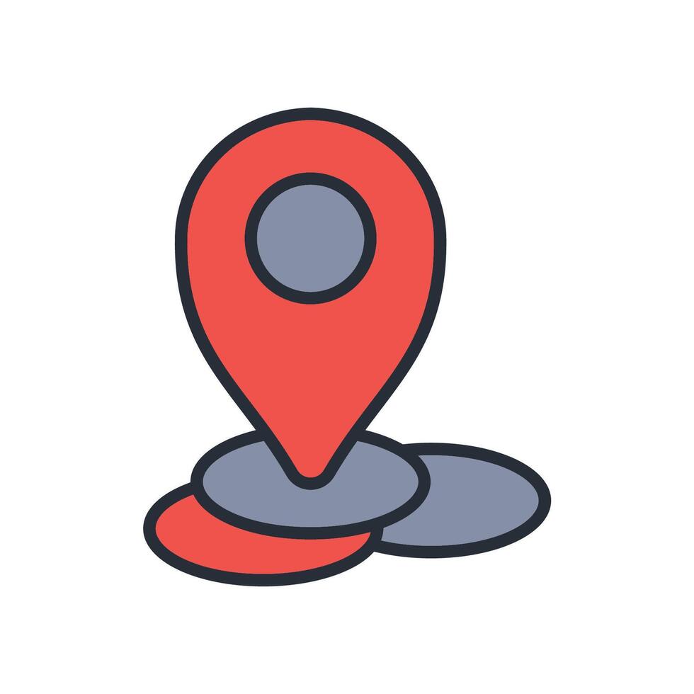 map marker icon color vector
