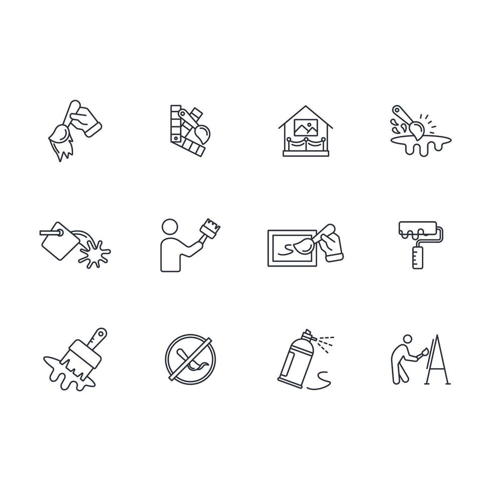 Painting icon line vector