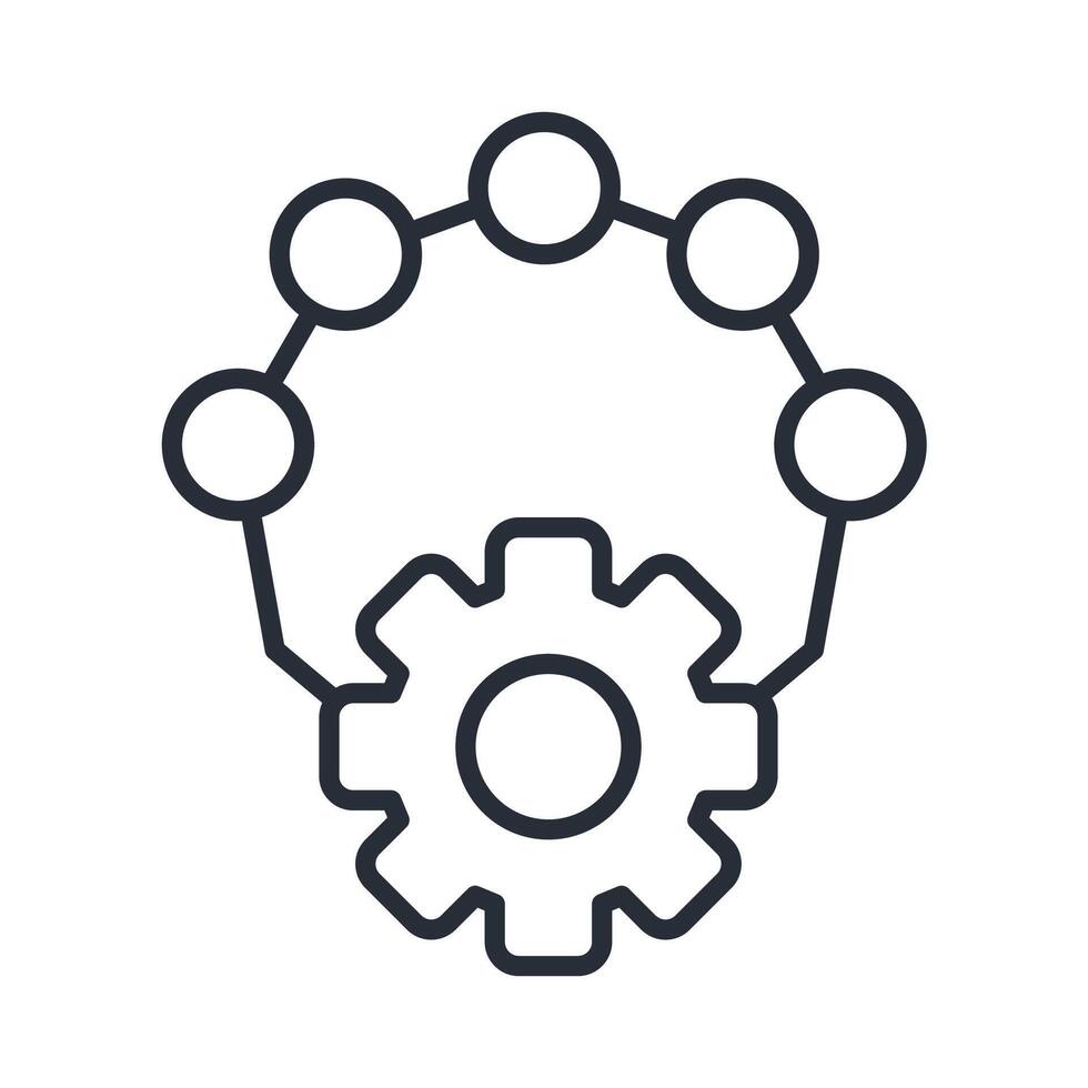 automated system icon.Editable stroke.linear style sign for use web design,logo.Symbol illustration. vector