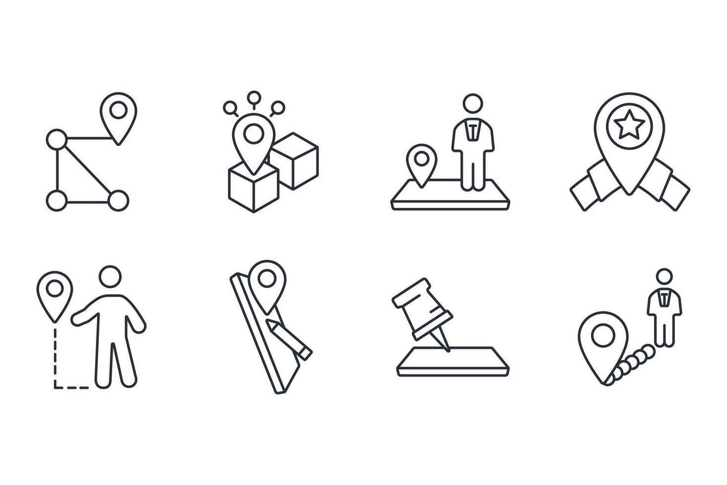 map pin icon line vector