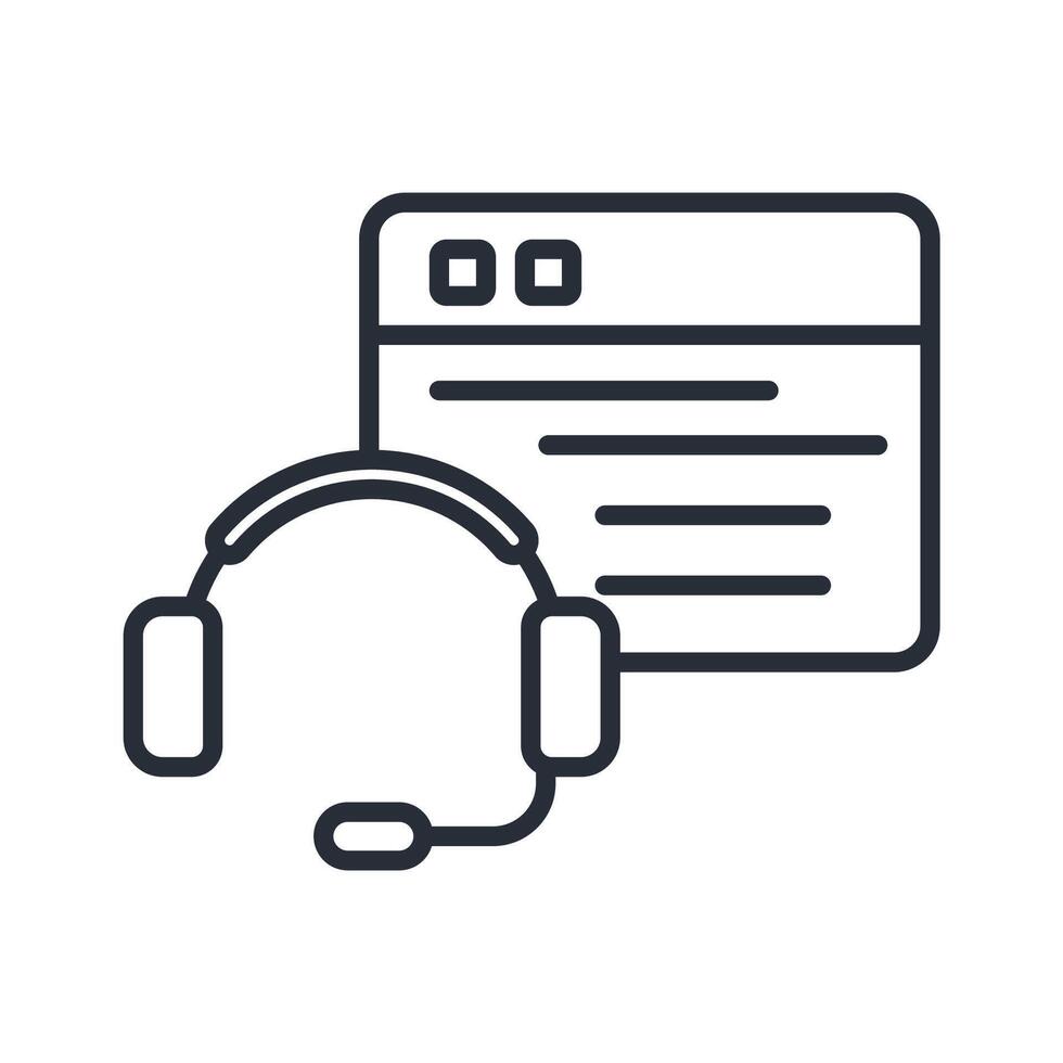 virtual assistant icon.Editable stroke.linear style sign for use web design,logo.Symbol illustration. vector