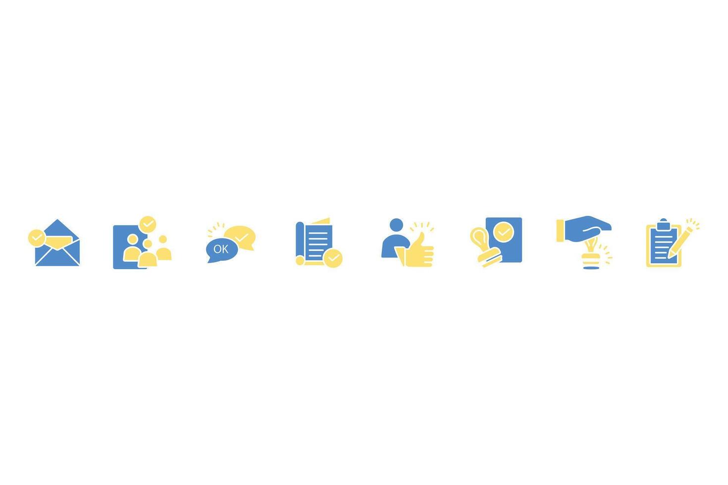 Approval icon set. Editable stroke.linear style sign for use web design vector