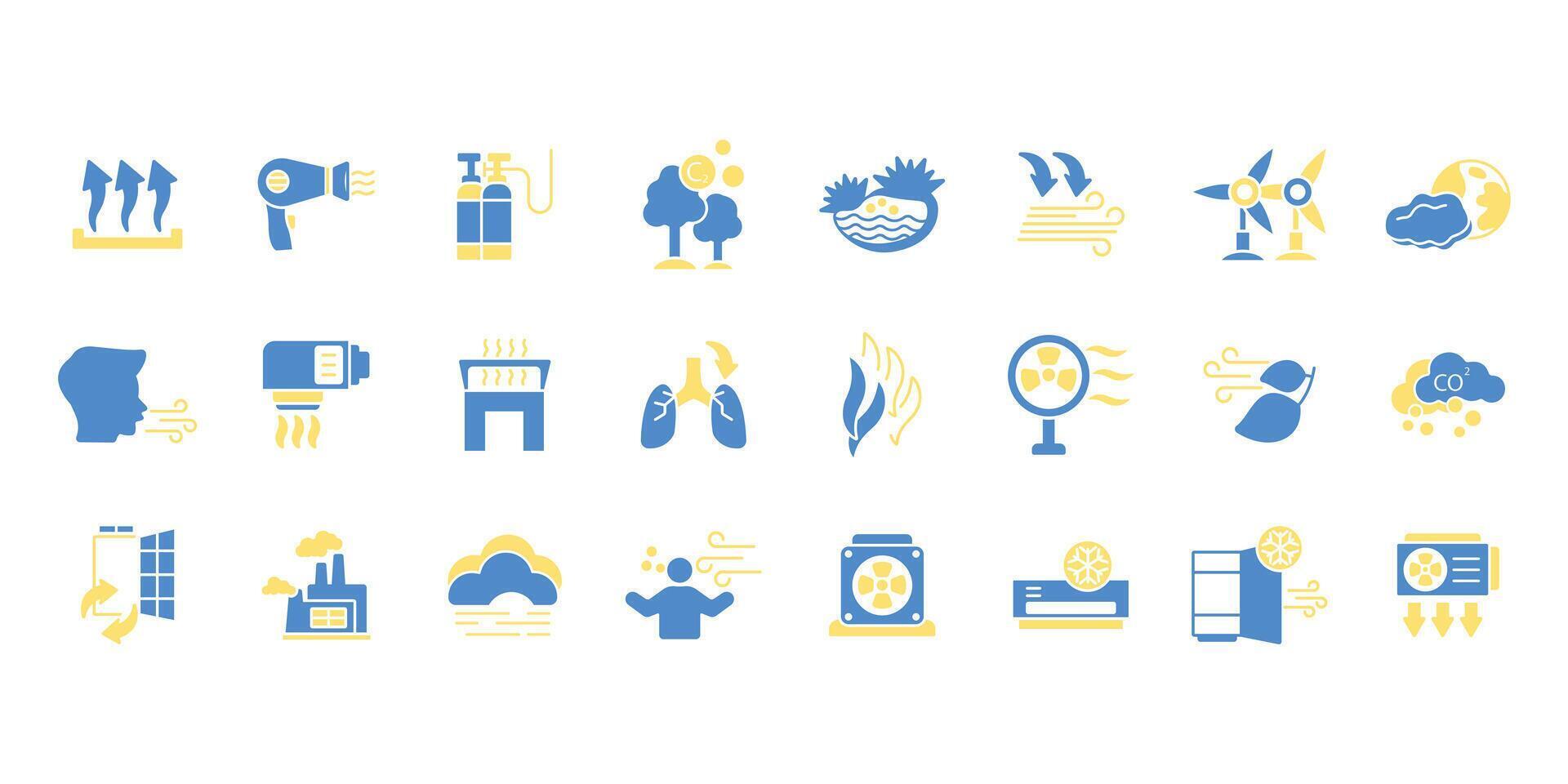 air icon set.linear style sign for use web design,logo.Symbol illustration. vector