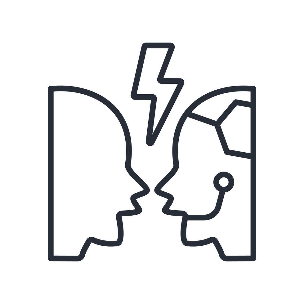 Turing test icon.Editable stroke.linear style sign for use web design,logo.Symbol illustration. vector