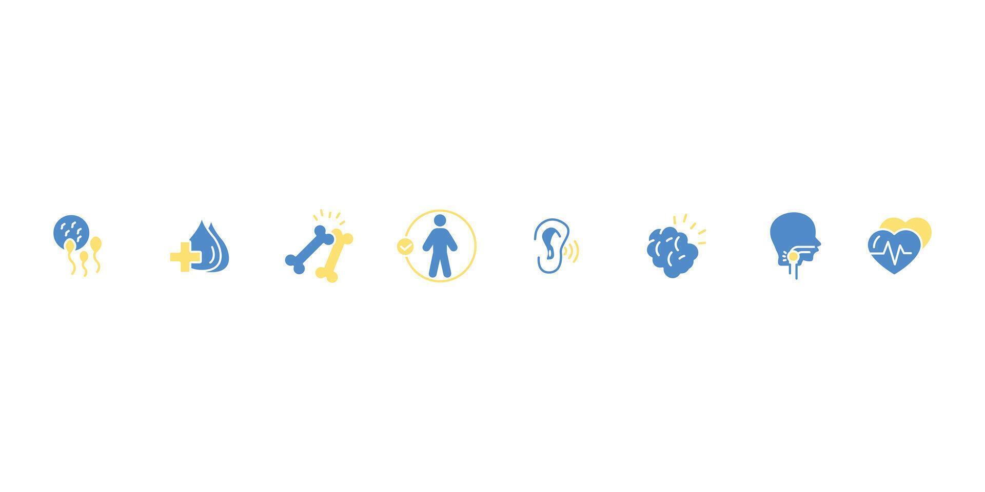 Anatomy icon set.Editable stroke.linear style sign for use web design, vector