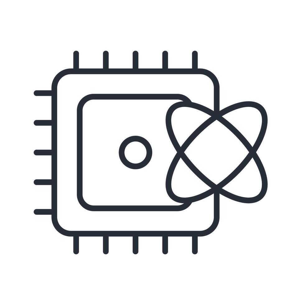 quantum computing icon.Editable stroke.linear style sign for use web design,logo.Symbol illustration. vector
