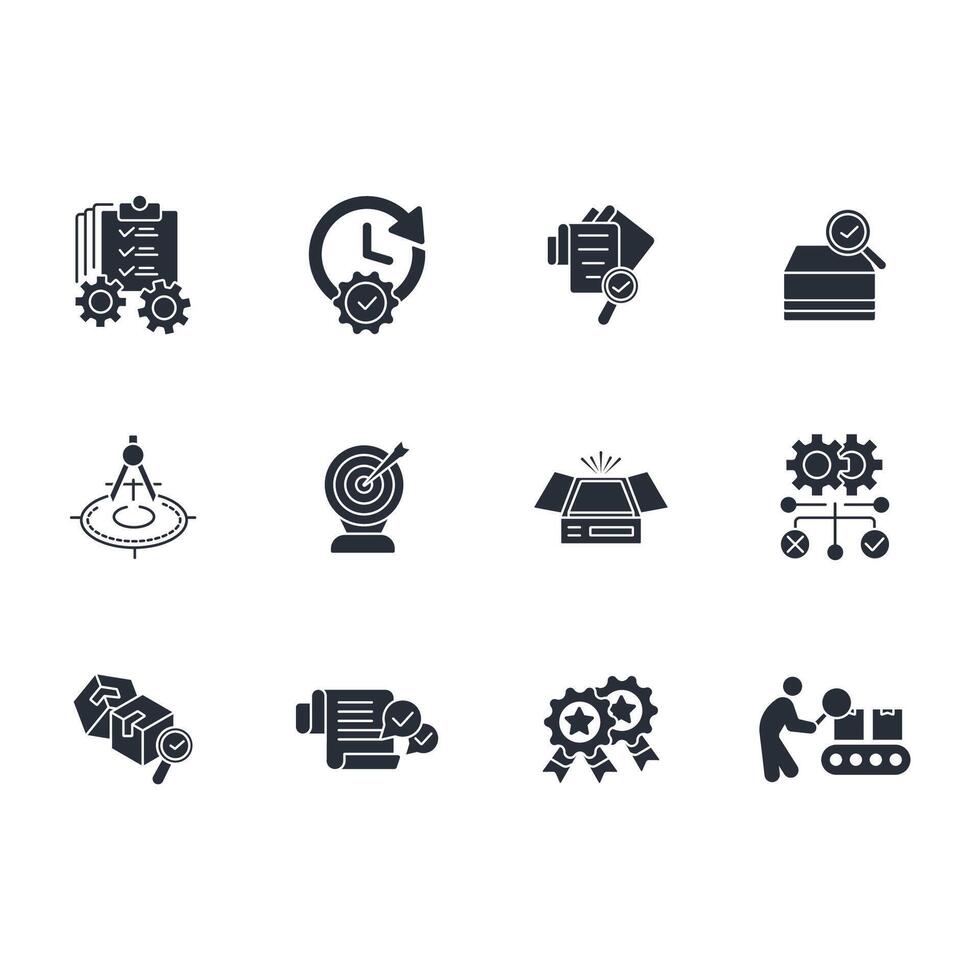 Quality control icon flat vector