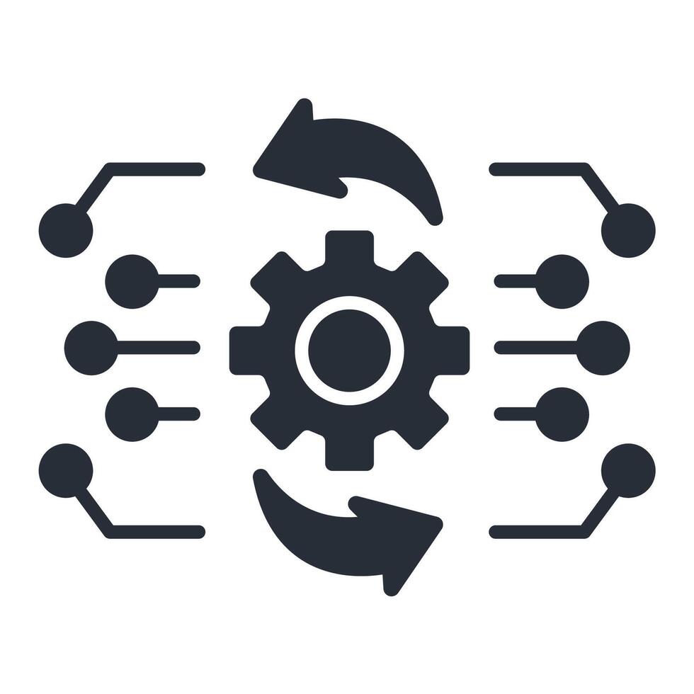 Algorithm icon flat vector