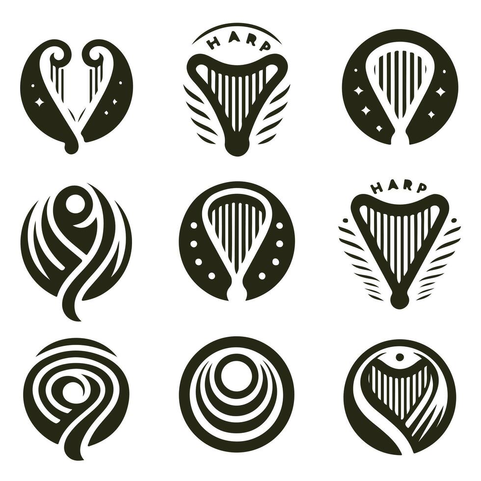 Harp Essence collection logo vector
