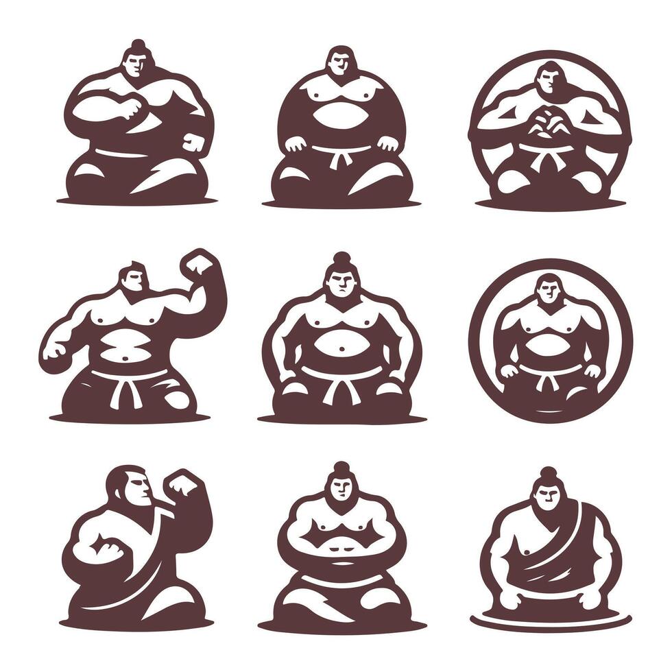 Dragon Stance Sumo Wreseler Collection Logo vector