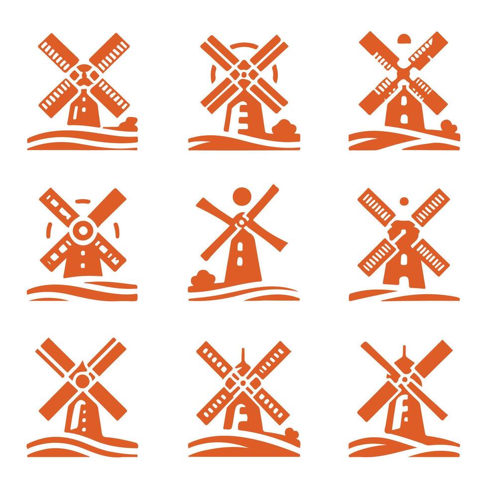 WindCrest Mills collection logo vector