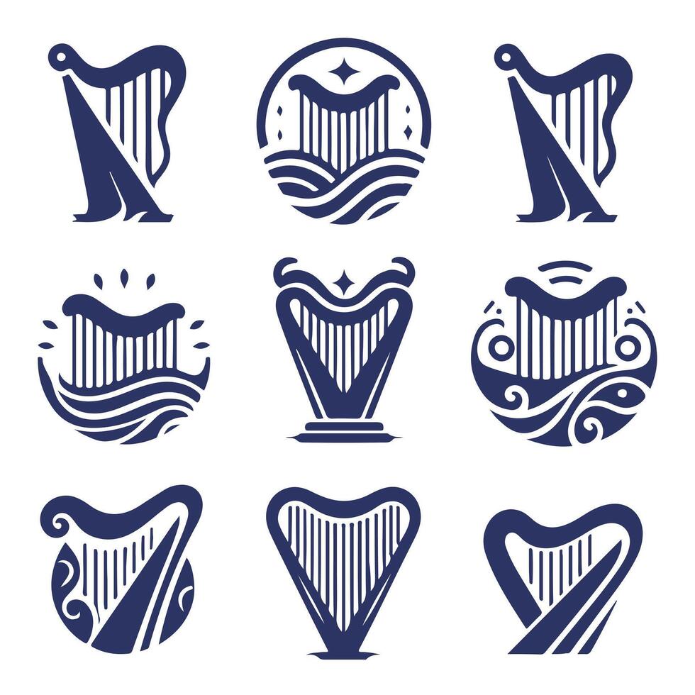 Celestial Harp collection logo vector