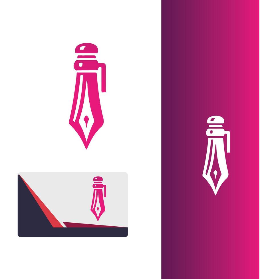 Bold Script pen logo vector