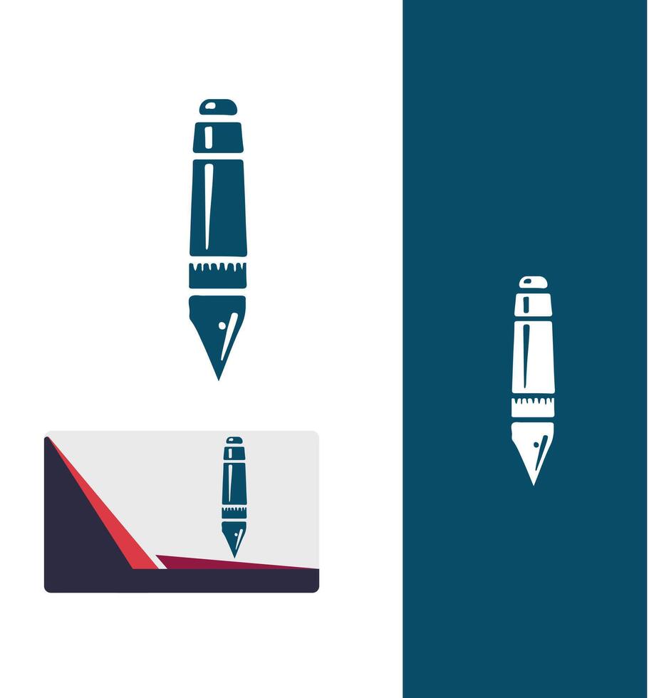 Pen Sculpt pen logo design vector