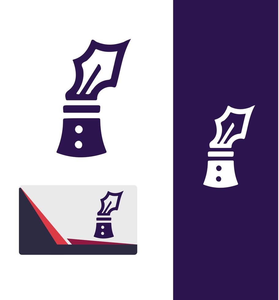 Prestige Quill pen logo design vector