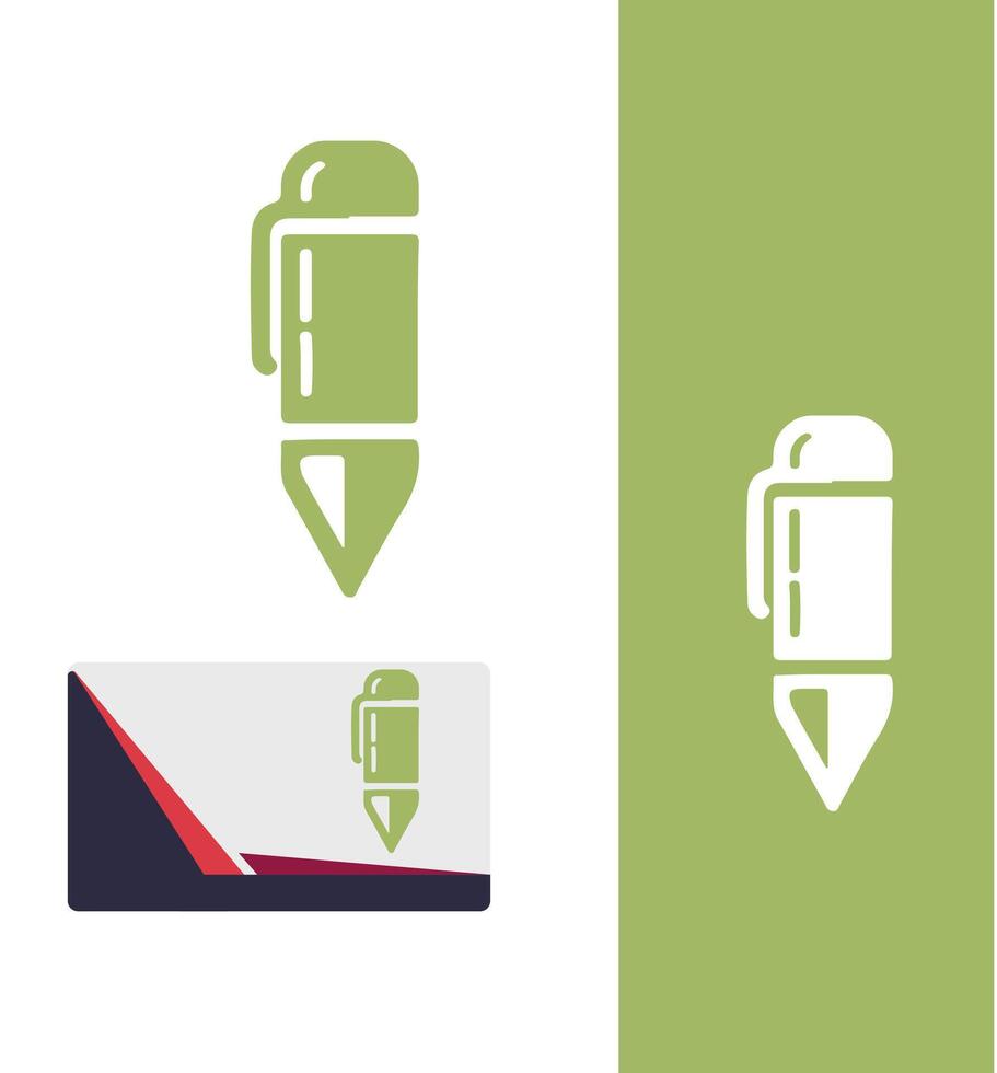 Smooth Ink pen logo design vector
