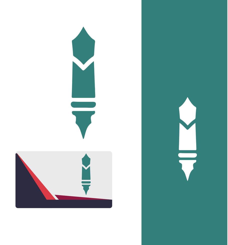 Elite Ink pen logo design vector