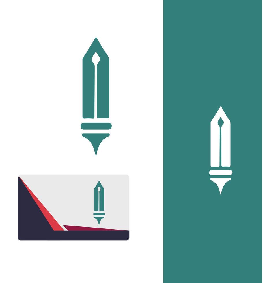 Infinity Quill pen logo design vector