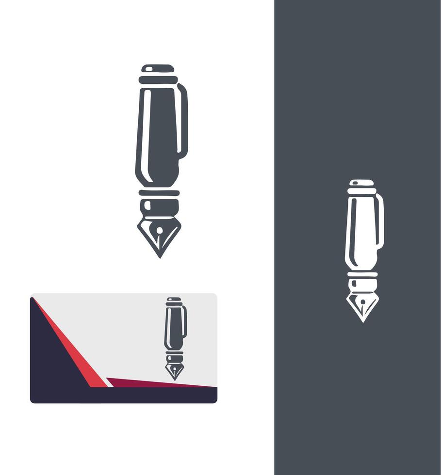 Quick Write pen logo design vector