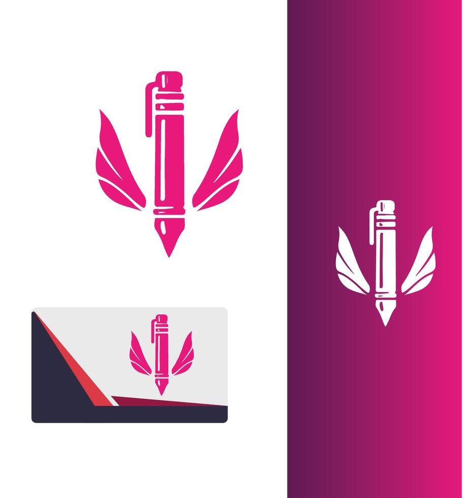 Pen Sphere pen logo design vector