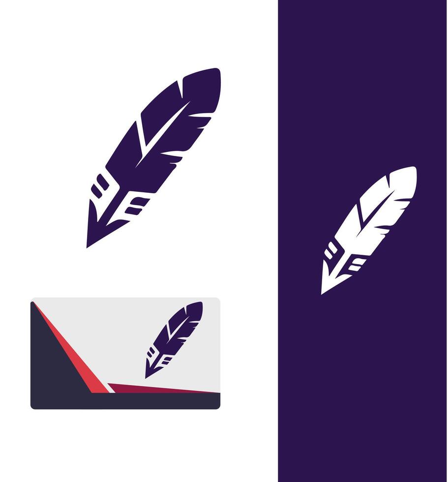 Ink spire pen logo design vector