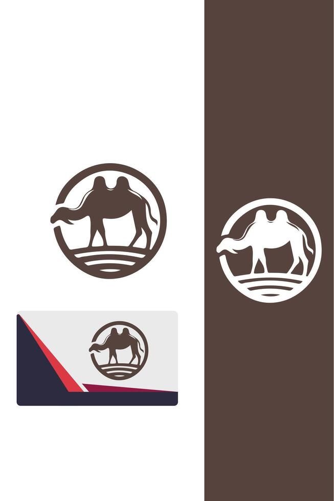 Golden Caravan camel design vector