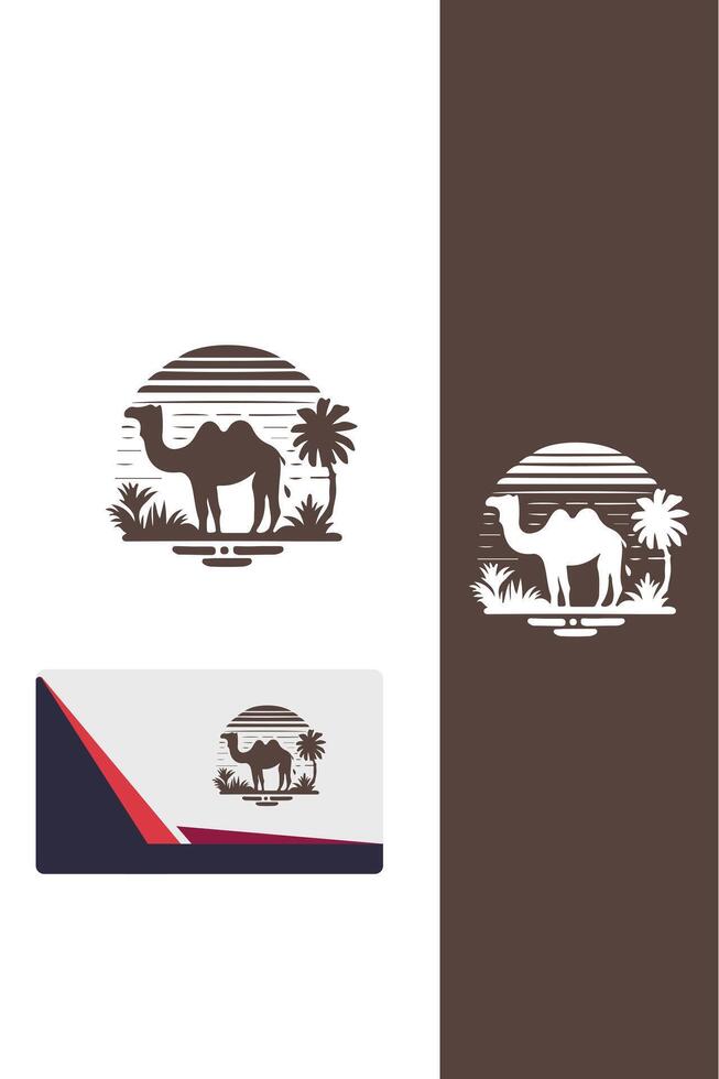 Sunset Camel camel logo vector