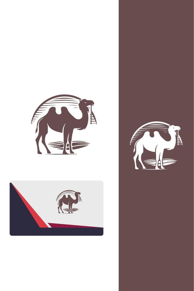 Desert Wanderer camel logo vector