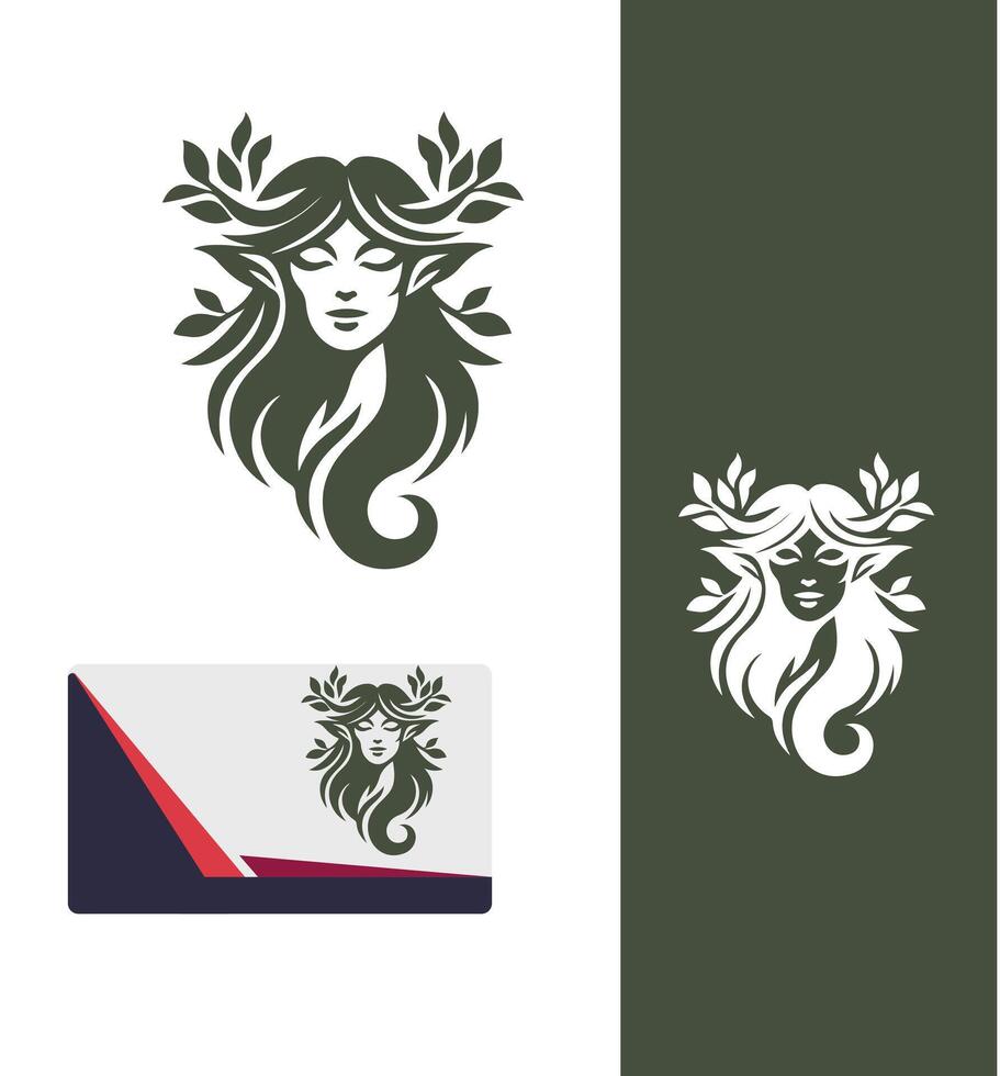 Whispering Roots Dryad Woman Design vector